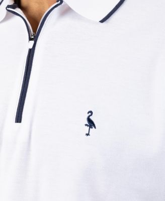 Men's Quarter Zip Fine Pique Polo Shirt