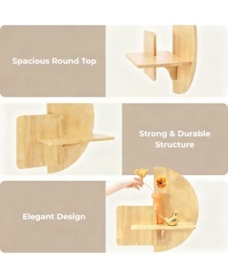 Solid Wood Floating Nightstand Wall Mounted Walnut Shelf