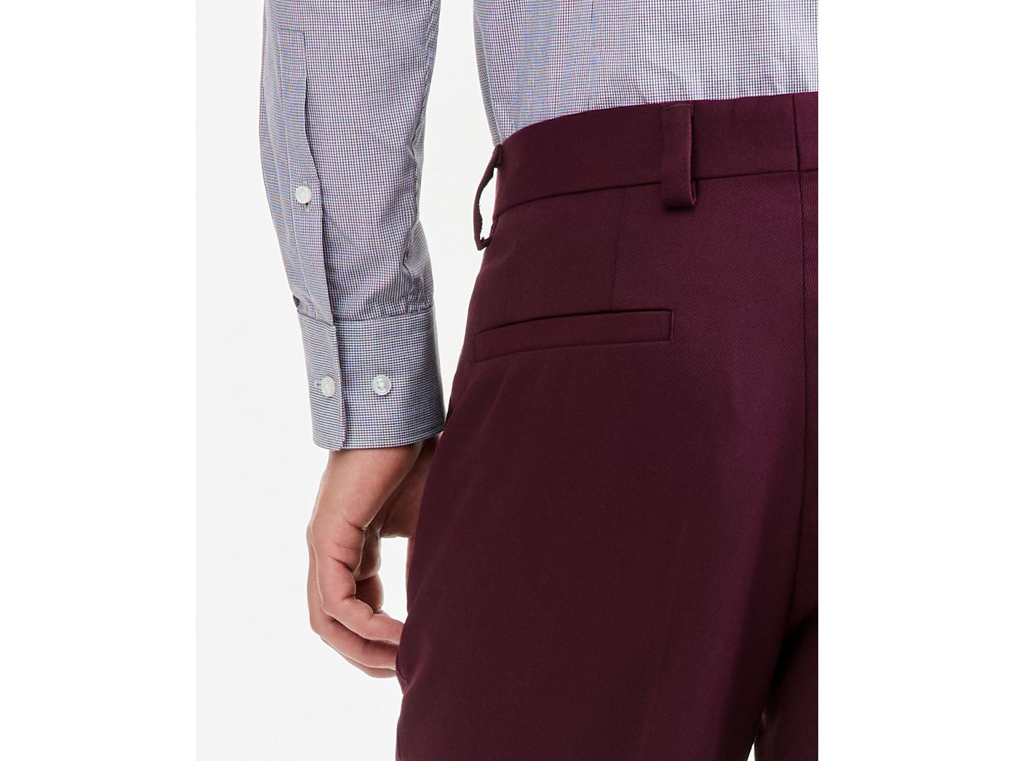 Мужские брюки Hugo Boss Modern-Fit Solid Suit, цвет: Бордовый — фото 4