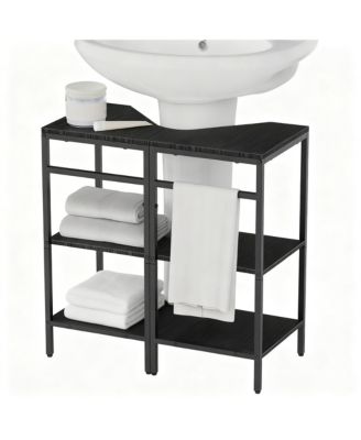Under Pedestal Sink Shelf 2 Pack 3-Tier Corner Stand