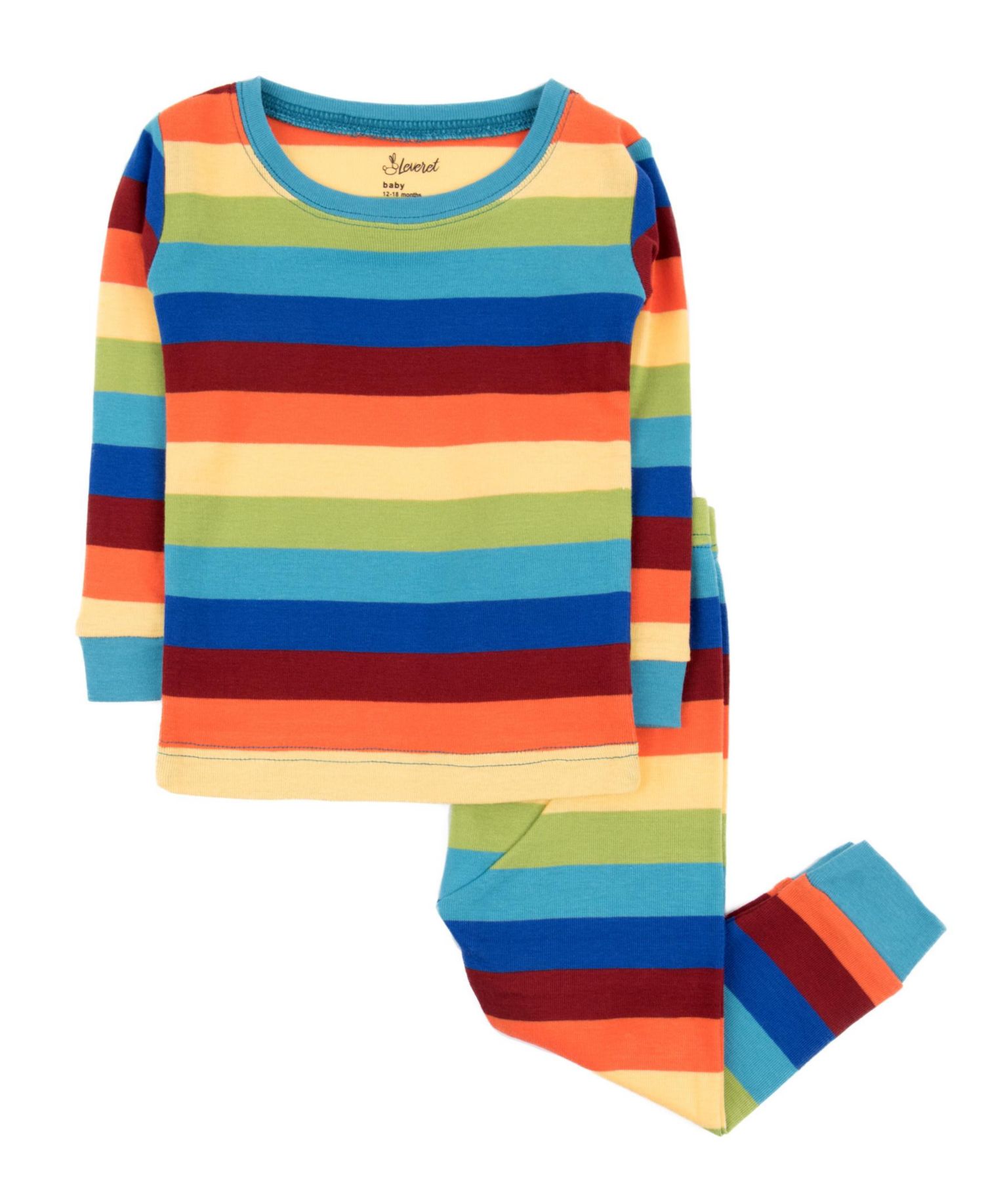 Kids Matching Family Two Piece Cotton Long Sleeve Striped Pajamas 6-14