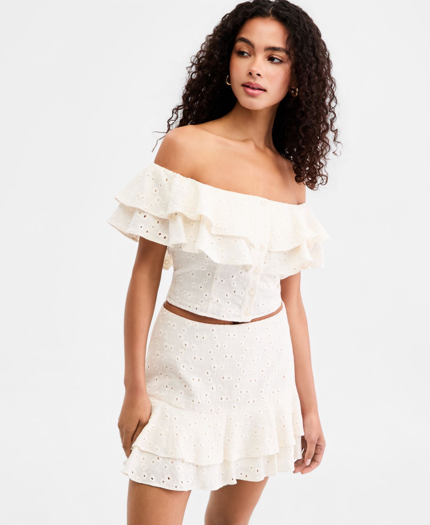 Women's Sade Ruffled Cotton Mini Skirt