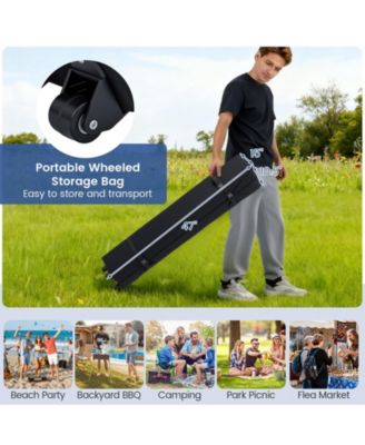 10 X 20 FT Pop up Canopy Tent w/ 6 Sidewalls Wheeled Bag 6 Sandbags 10 Stakes