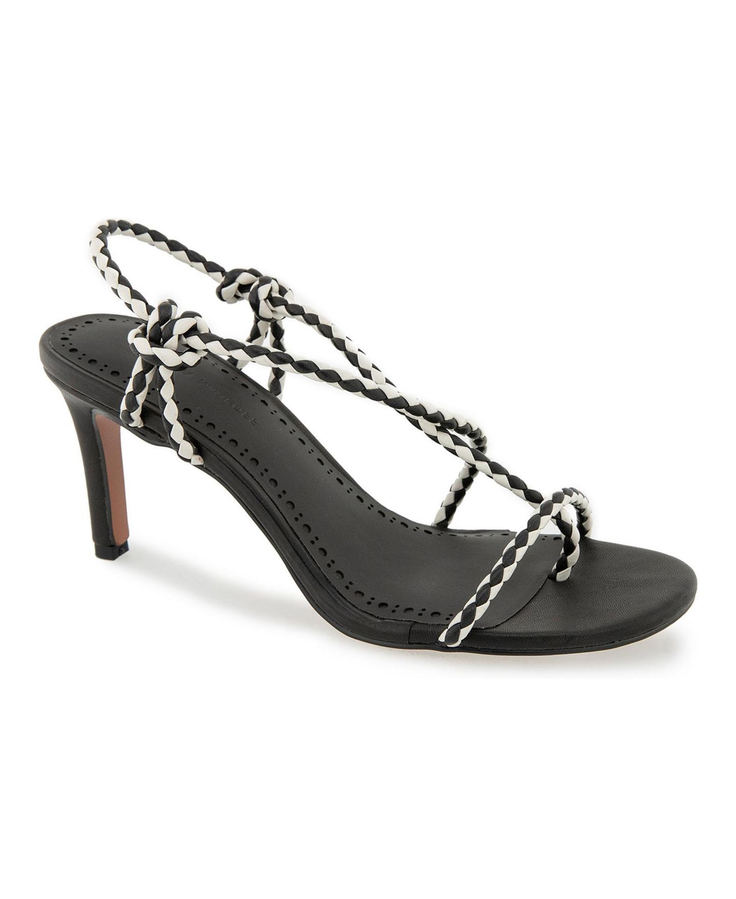 Женские сандалии Rebecca Minkoff Jayce Heeled, цвет: Чёрный / Белый — фото 1
