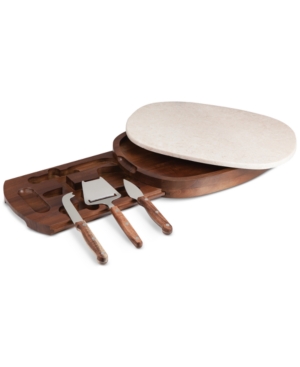 Heritage Collection By Fabio Viviani Acacia Wood Marble Top Cheese Board With Tools