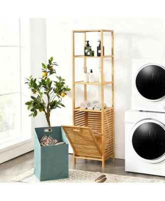 Tilt Out Laundry Hamper Storage Shelves Removable Basket