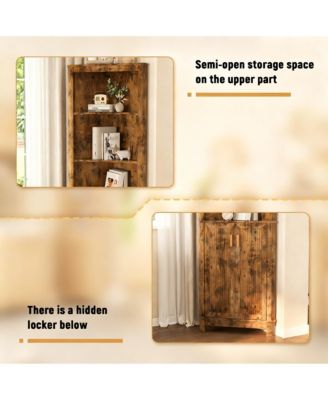 Corner Cabinet shelf with Fluted Door