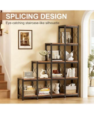 Shelves Ladder Corner Industrial Vintage Book Storage Display Shelf Organizer