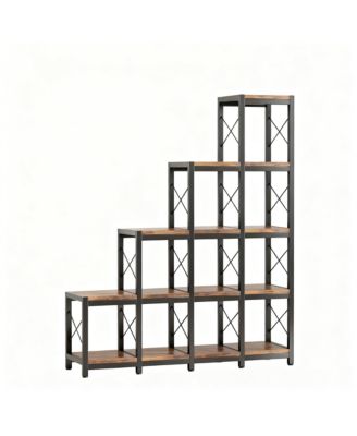 Shelves Ladder Corner Industrial Vintage Book Storage Display Shelf Organizer
