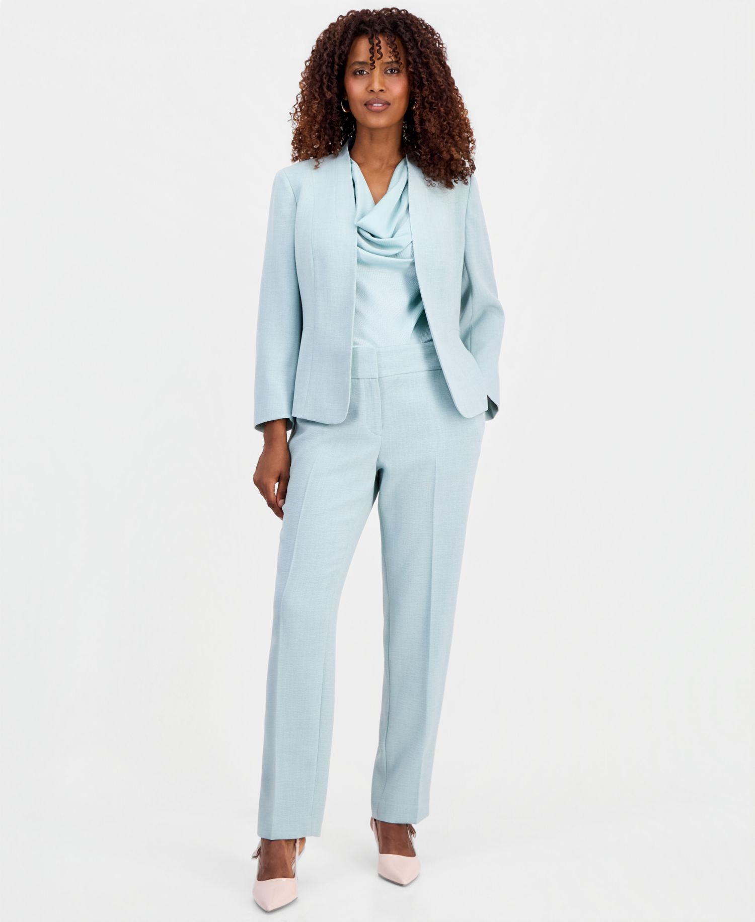Women's Collarless Open-Front Blazer