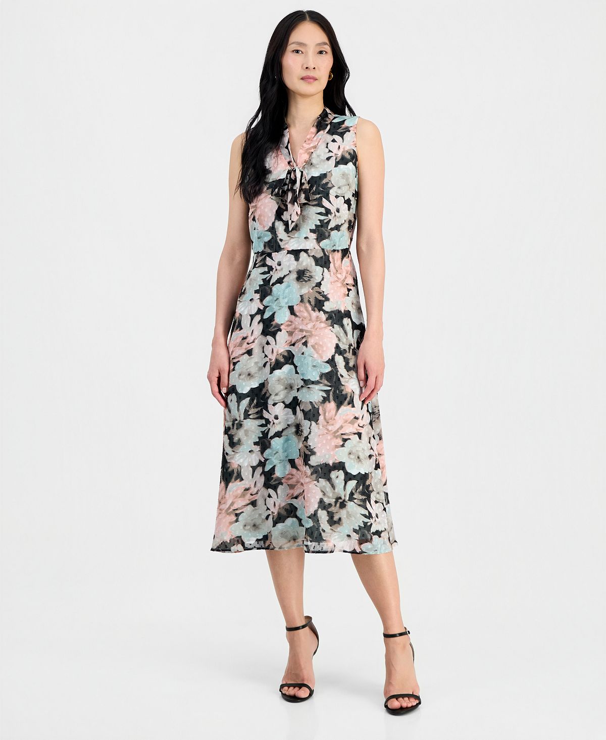 Kasper Women's Sleeveless Tie-Front A-Line Dress view 1 — MAYCSS fashion products