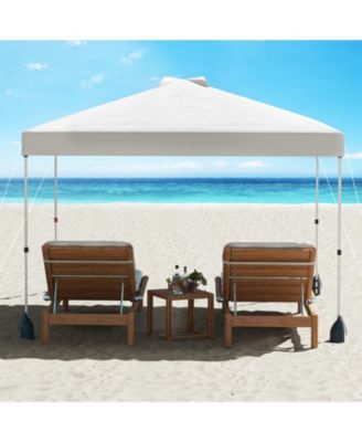 10 X 10 FT Pop up Canopy Tent w/ 1 Sidewall Wheeled Bag 8 Stakes