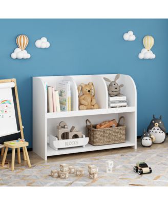 Kids Bookcase with 4 Compartments, Toy and Book Storage Shelf, Display Rack for Children's Room, Playroom, Nursery