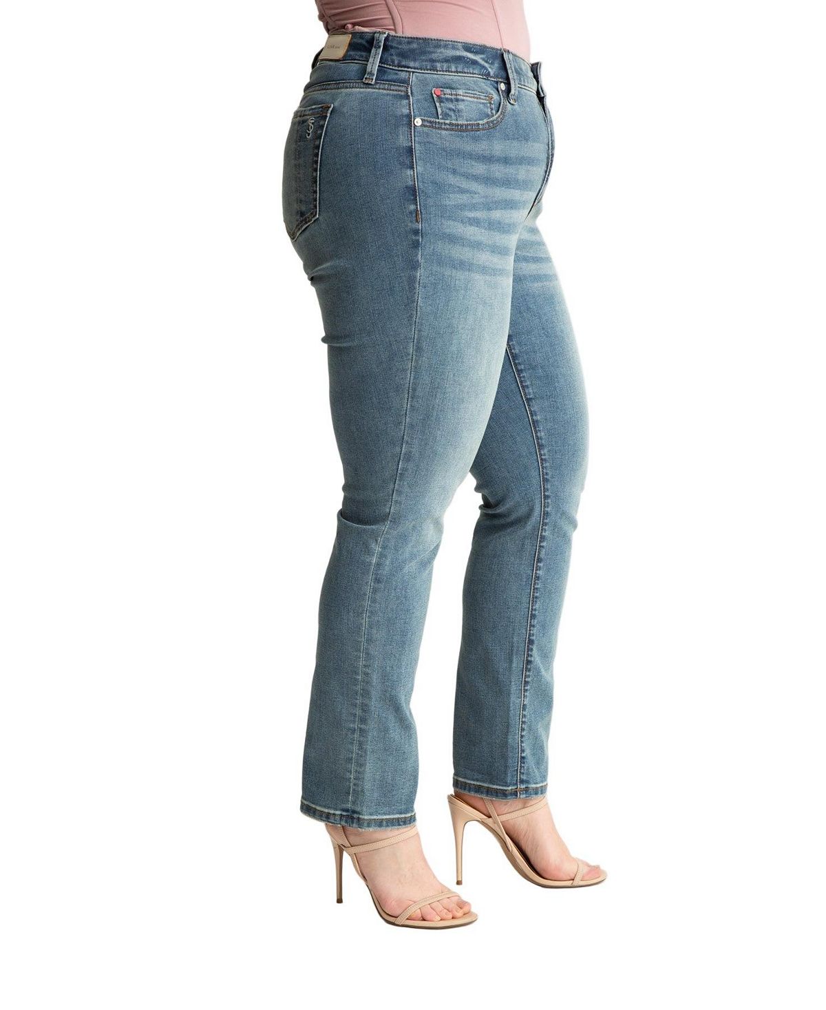 SLINK Jeans Women's Denim High Rise Straight in 30" Inseam view 2 — MAYCSS fashion products