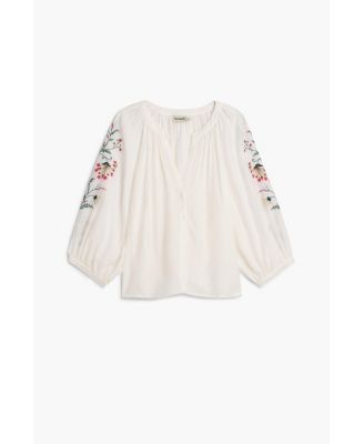 Women's Blouse Embroidered Sleeves