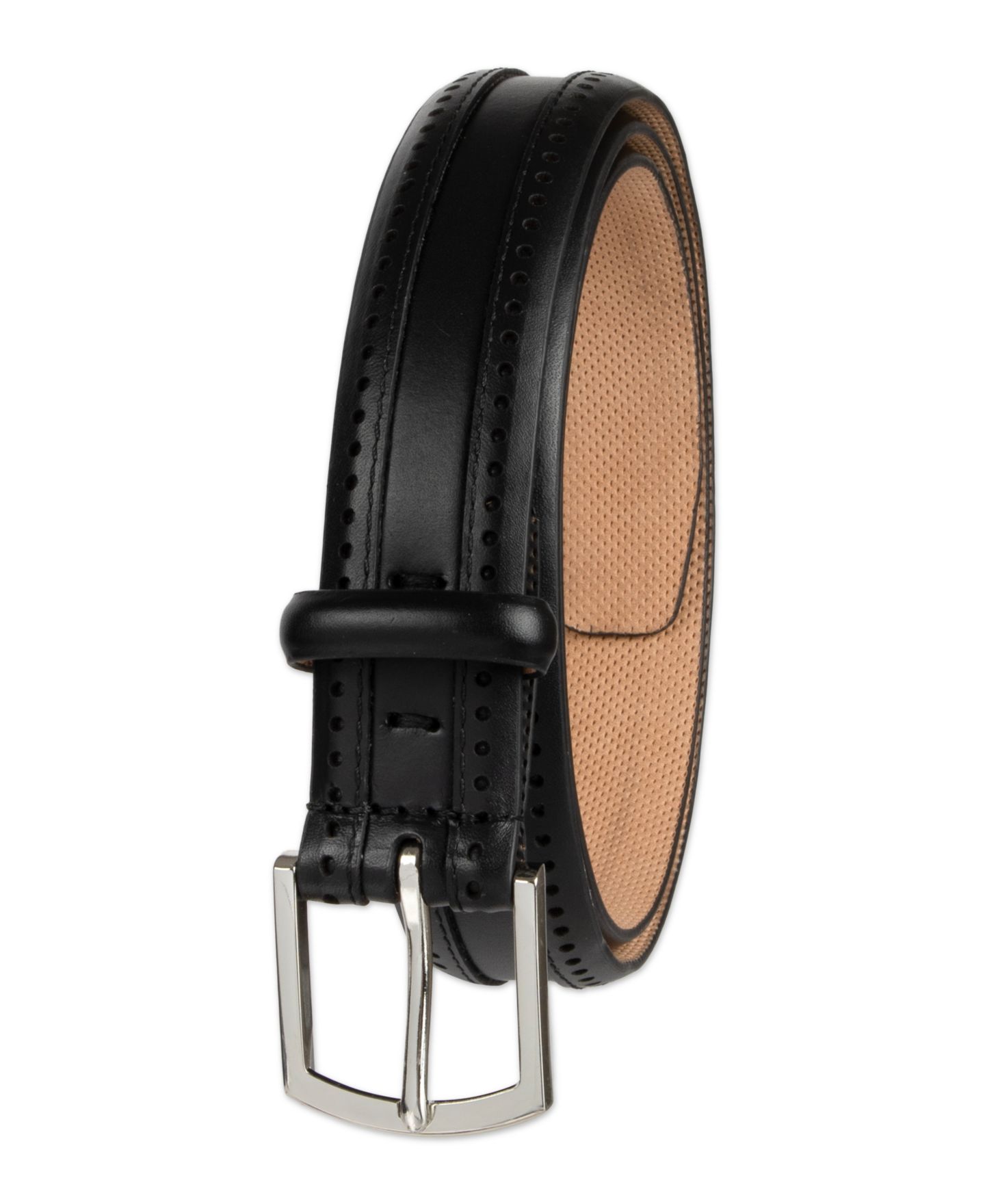 Мужской ремень Cole Haan 32MM Dawson Brogue Leather Dress Belt, цвет: Чёрный — фото 2