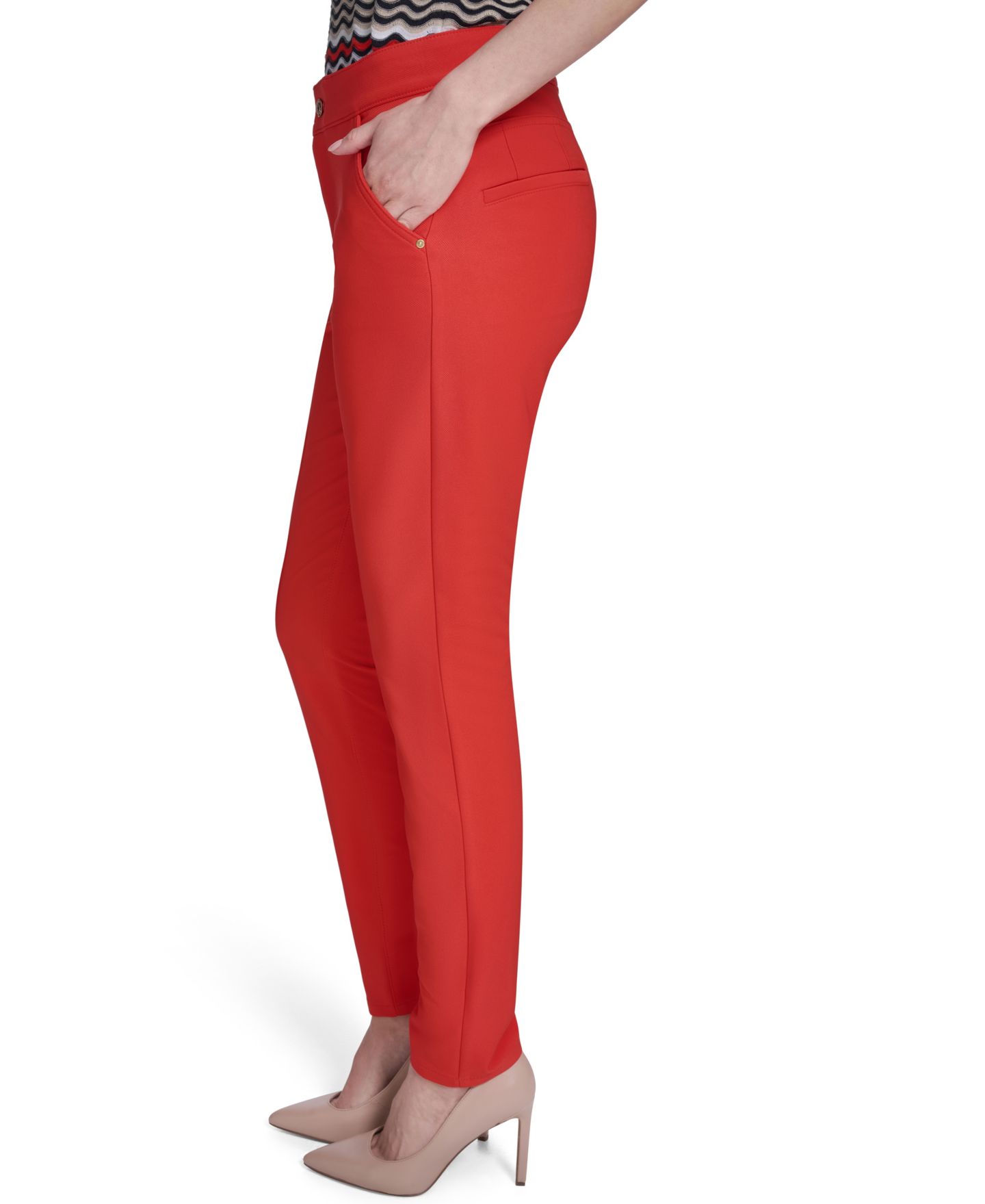 Женские брюки Tommy Hilfiger Mid-Rise Fit Solution Skinny, цвет: Grenadine — фото 3