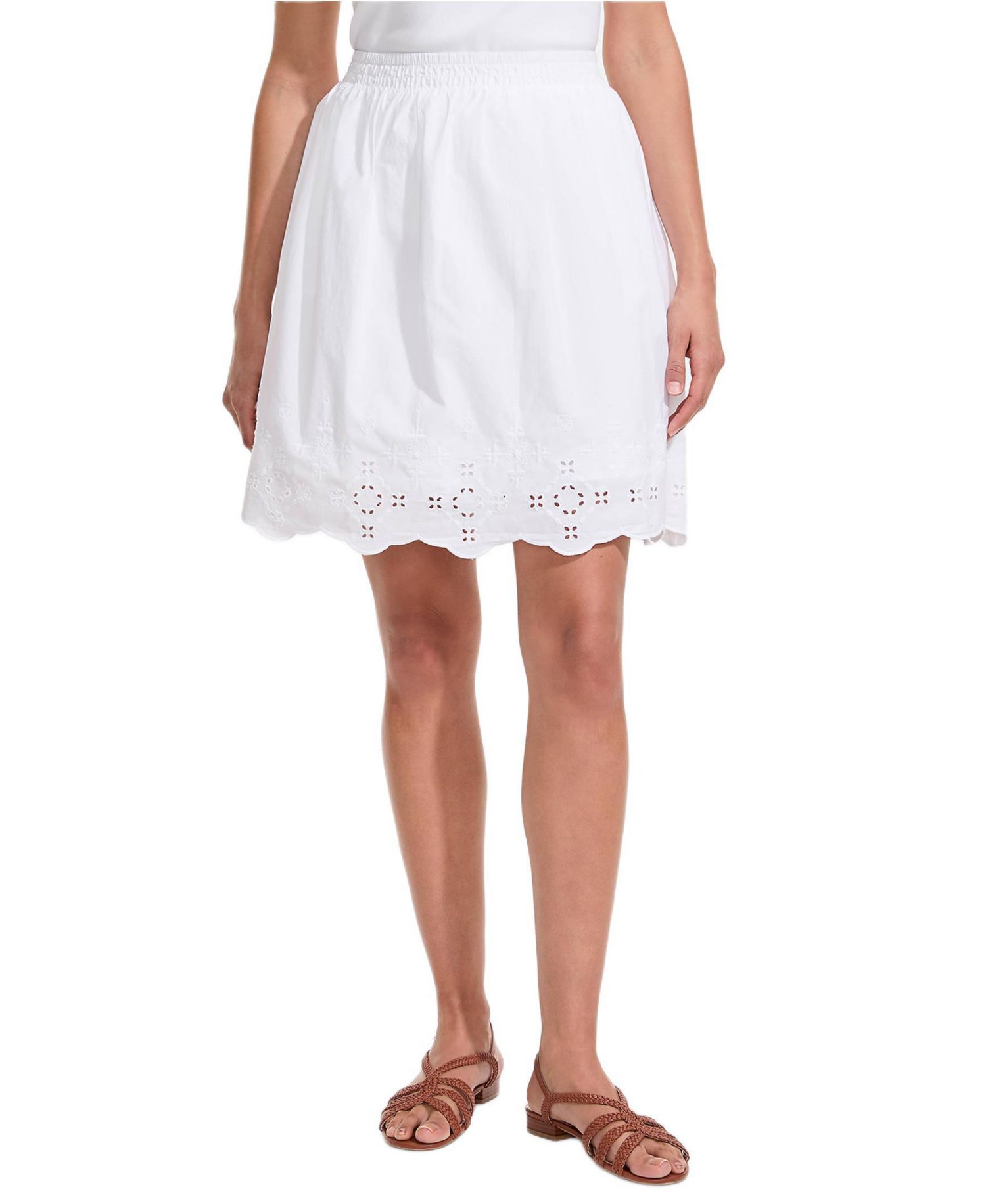 Women's Poplin Eyelet Mini Skirt