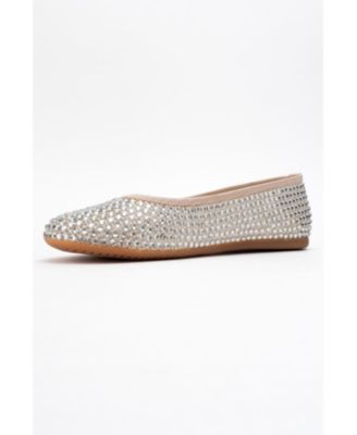Runway Mesh Embellished Ballet Flat