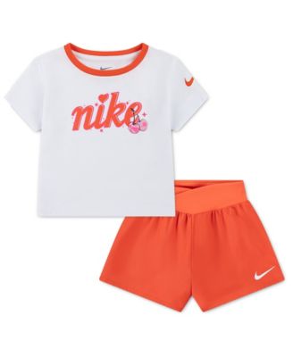 Girls' Toddler 2T-4T Crewneck T-Shirt and Crossover Shorts, 2-Piece Set