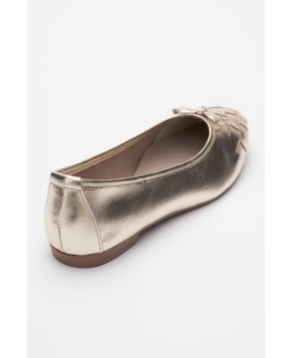 Forever and Always Shoes Women's Nopos Leather Cap Toe Ballet Flat