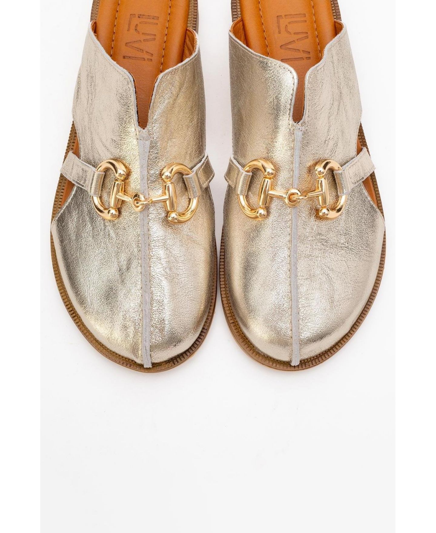 Женские сабо Forever & Always Shoes Favor Leather, цвет: Золотой кожаный — фото 5