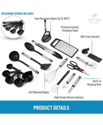 23 Piece Nylon Kitchen Utensils & Stainless Steel Cooking Utensils Set