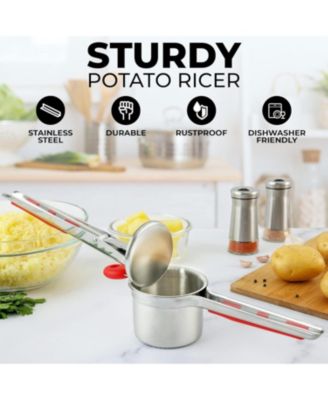 Heavy Duty Potato Masher and Ricer, Stainless Steel, 15oz, Large