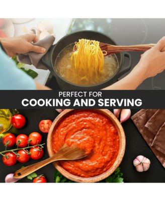 9-Piece Smooth Finish Natural Teak Wooden Utensils for Cooking