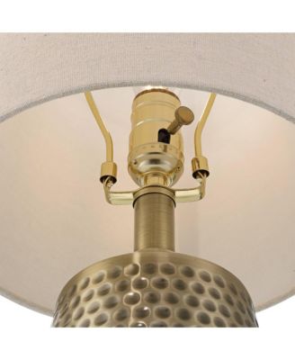 Argus High Small Modern Accent Table Lamp Gold Textured Brass Finish Metal Single Living Room Bedroom