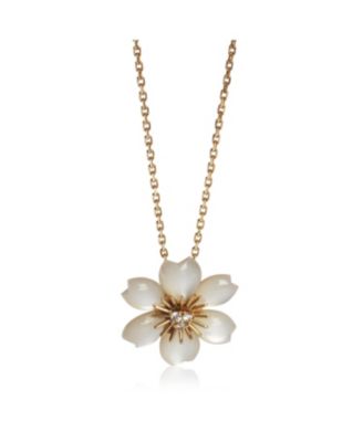 Yellow Gold Mother Of Pearl and Diamond Mini Model Rose de Noel