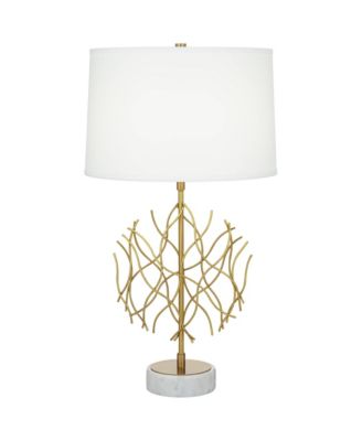 Johan Modern Table Lamp 30 1/2" Tall Sculptural Gold Open Grid Metal Drum Shade Bedroom Living Room Bedside Nightstand