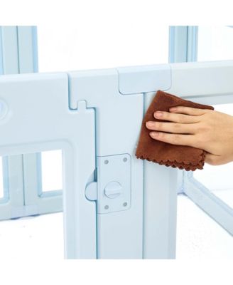 76" Dog Whelping Box with Transparent Window Playpen for Large Dogs