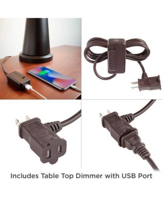 Julius Modern Table Lamp 27" Tall Copper with USB Charging Port Dimmer Switch Drip Ceramic for Bedroom Living Room Bedside Office