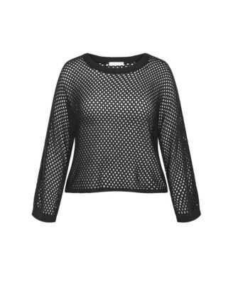 Women's Crochet Knit Long Sleeve Top