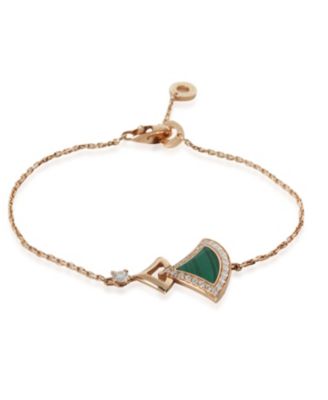 Rose Gold Malachite and Diamond Diva's Dream Bracelet