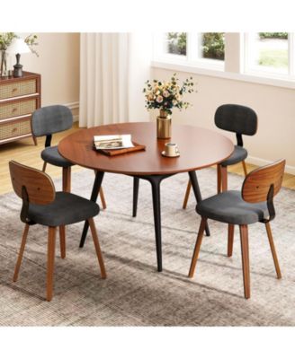 Dining Chairs Set of 2 w/Curved Backrest Padded Seat for Dining Room Living Room