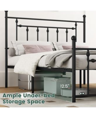 Heavy-duty Metal Bed Frame with Headboard