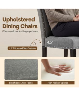 Wooden Dining Chairs Set of 4 w/Solid Rubber Bent Wood Legs for Dining Room