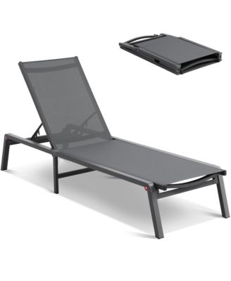 Chaise Lounge Chair Outdoor Patio Lounge Chair with Adjustable 5-Position