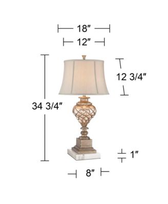 Luke 30.5" Tall Traditional Table Lamp with Silver Glass and LED Nightlight