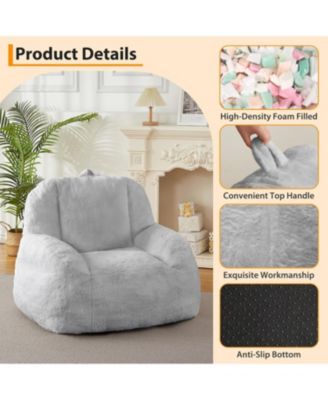 Large Bean Bag Chair with Filling, Soft Floor Sofa for Living Room and Bedroom