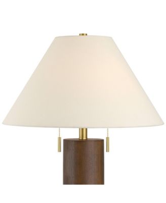  Madera 27 3/4" Brass and Wood USB Table Lamp Set of 2
