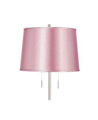 Abba Modern Tall Standing Floor Lamp Pole Twin Pull Chain Silver Metal Brushed Steel