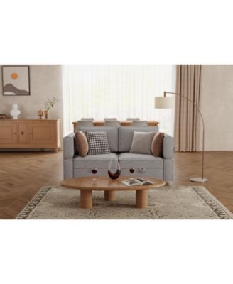 Loveseat Sofa with Storage Seat, Modern 2-Seater Modular Couch for Small Spaces