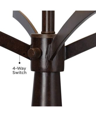 Tremont Industrial Table Lamp 31 1/2" Tall with USB Dimmer Cord Burlap Fabric Drum Shade for Living Room