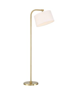 Serra Modern 64" Tall Standing Floor Lamps Set of 2 Lights Chairside Arc Foot Switch Offset Arm Metal Warm