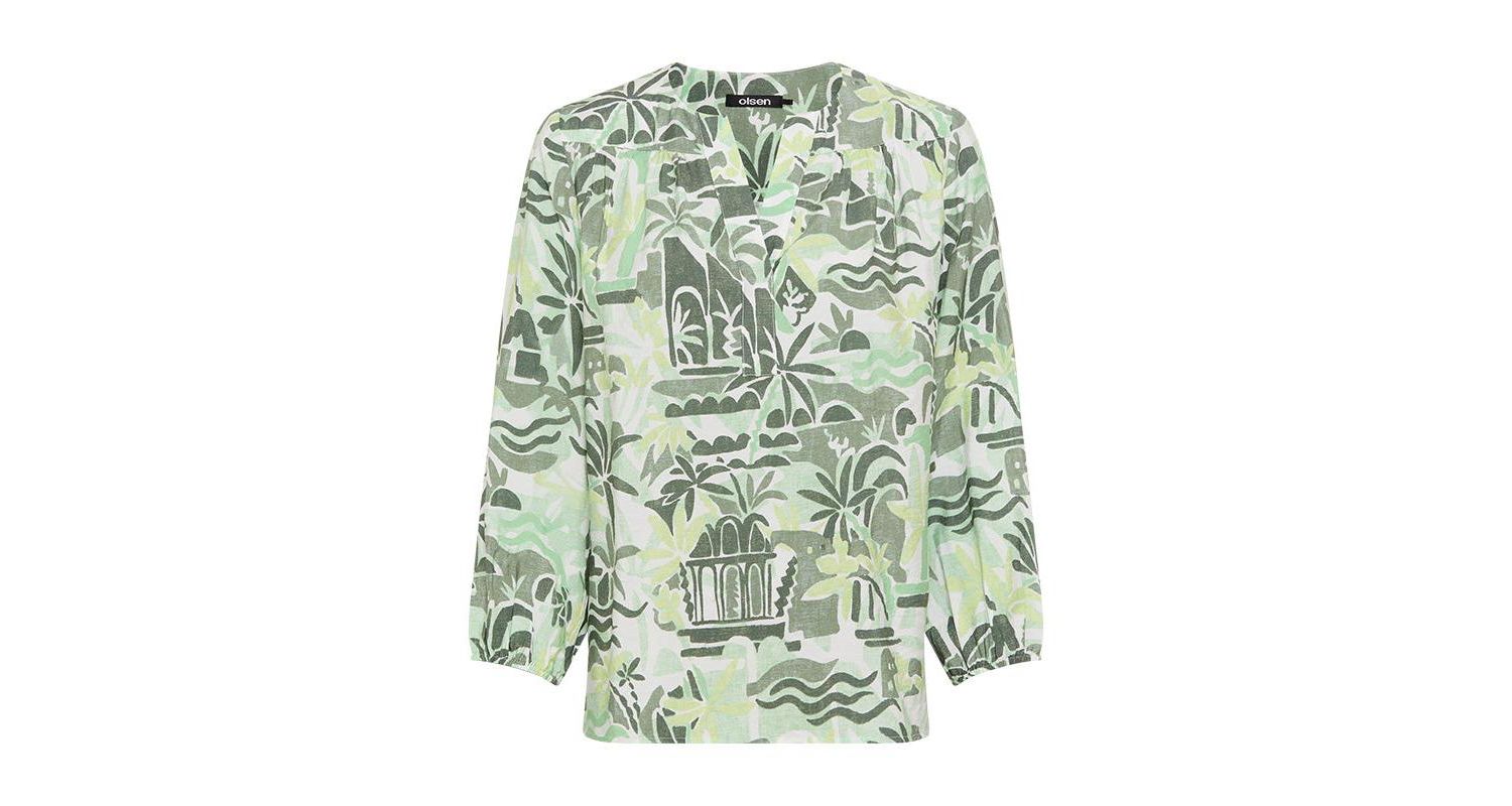 Women's Safari Print Tunic Blouse
