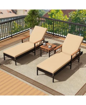 Outdoor Reclining Lounger Chair with 4-Level Adjustable Backrest