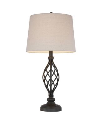 Annie 28" Tall Modern Industrial Table Lamps with Iron Construction and Tabletop Dimmers, Set of 2